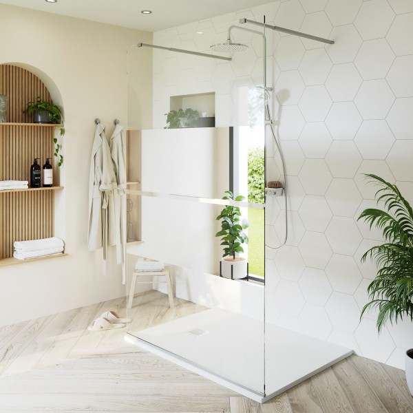 Ledava Shower Screen Chrome Mirror Glass 120 cm
