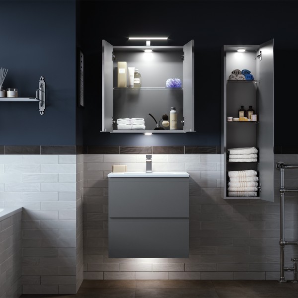Joy Bathroom Cabinet Grey 46X60X60 cm