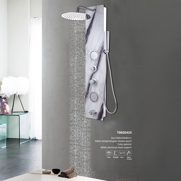 Panda Glass Shower Panel 130X25 Cm
