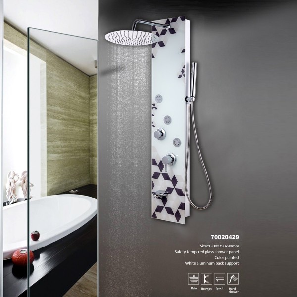 Shani Glass Shower Panel 130X25 Cm
