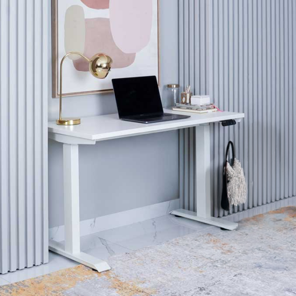 Elin Adjustable Office Table Warm White