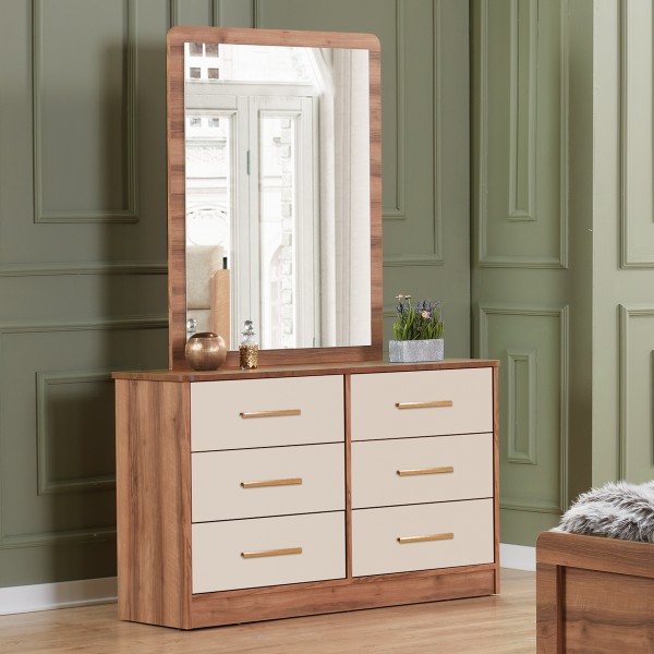 Lagina Dresser with Mirror Walnut