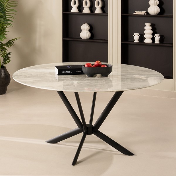 Milia 6 Seater Dining Table Grey/Black