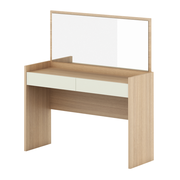 Franco Dresser with Mirror Light Oak/White