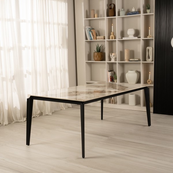 Cally 8 Seater Dining Table Ceramic White