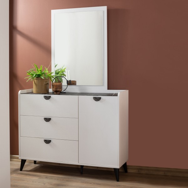 Ferah Dresser with Mirror Cream