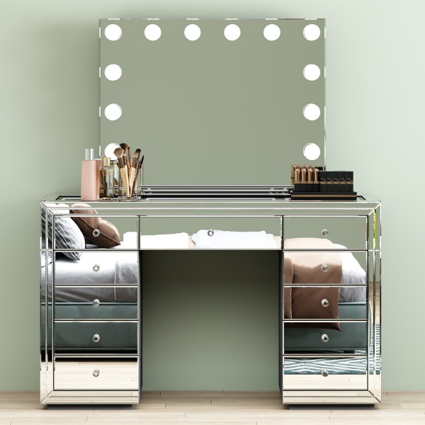 Cole Kids Dressing Table with Mirror Silver