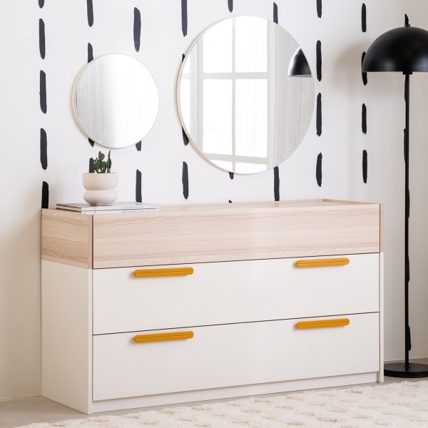 Flexy Kids Make-Up Table With Mirror 140Cm Oak/Cream