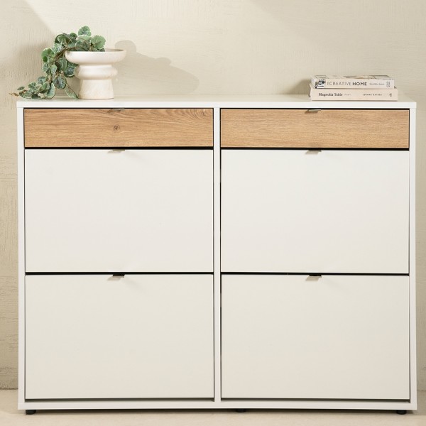 New Laces Shoe Rack 6 Drawers White