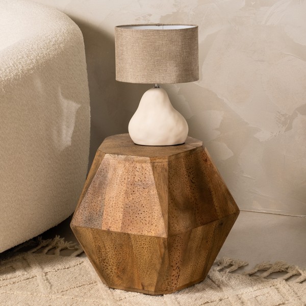 Kris Star-Shaped End Table Cane/Light Brown