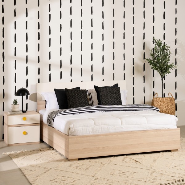 Flexy 160x200 Bed Oak/Cream