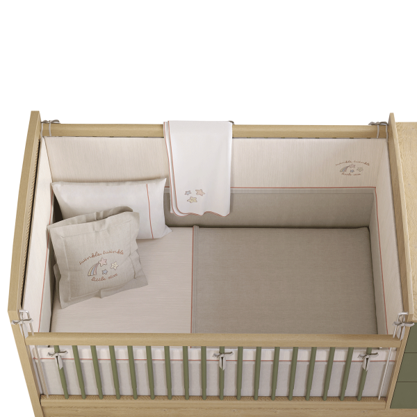 Miloo Baby Bedding Set Grey/White 80X130 Cm