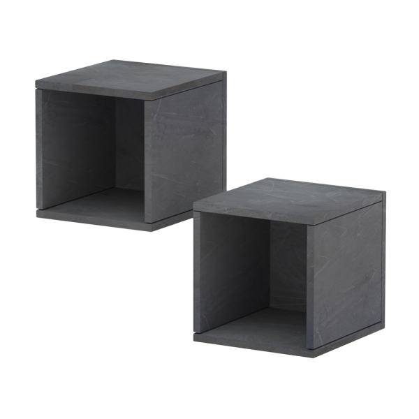 Infinity Set Of 2 Open Cubes Cabinet Stone/Grey