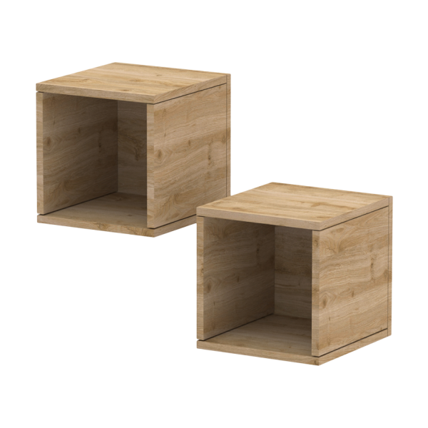 Infinity Set Of 2 Open Cubes Cabinet Oak