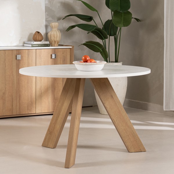 Bella 4 Seater Round Dining Table White