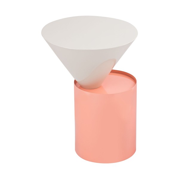Zeenah Conical Side Table Light Grey/Pink
