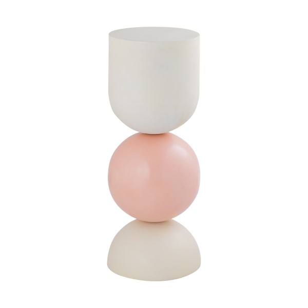 Zeenah Small Side Table Off-White/Pink