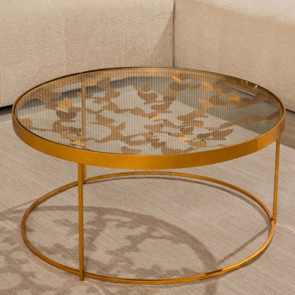 Butterfly Round Coffee Table Gold