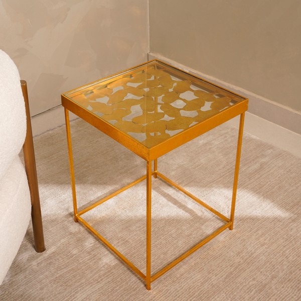 Butterfly Square Side Table Gold