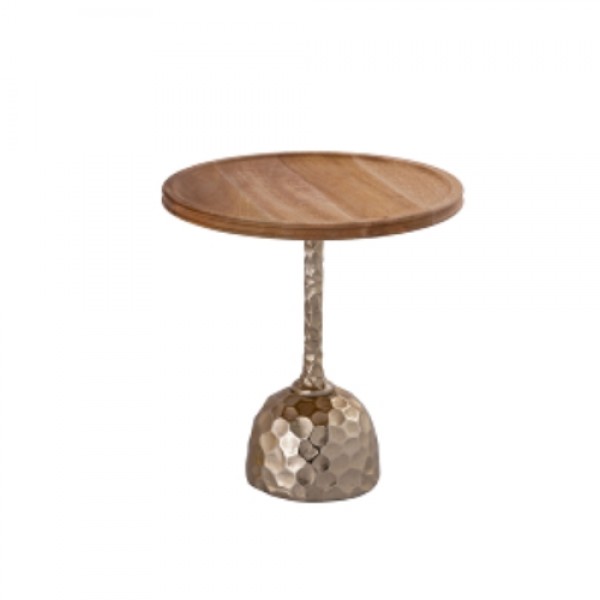 Quincy Small Side Table with Brass Base