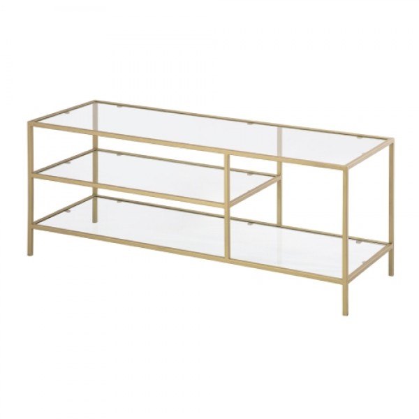 Tavia Console with Top Glass Matte Gold