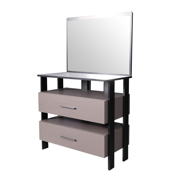 Hardal Kids Dresser with Mirror Light Grey/White