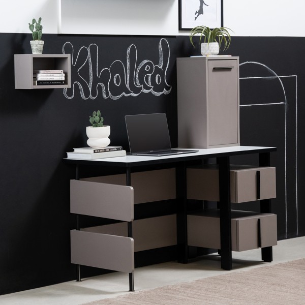 Hardal Kids Study Desk Light Grey/White