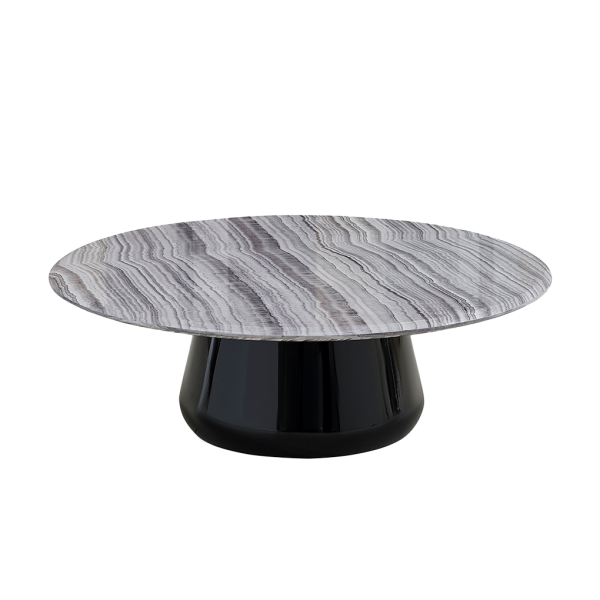 Serena Round Big Coffee Table Grey/Black