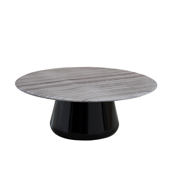 Serena Round Small Coffee Table Grey/Black