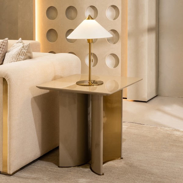 Donna End Table Beige/Gold