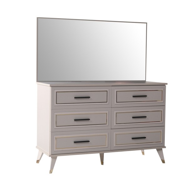 Regan Dresser with Mirror Beige