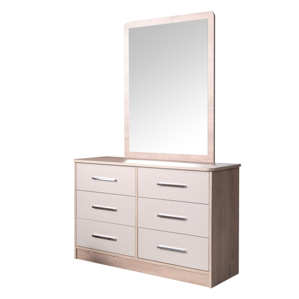 Alya Dresser with Mirror Light Oak/Beige