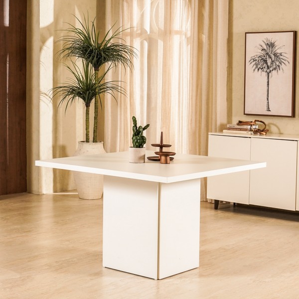 Prato Square 4 Seater Dining Table White 120 cm