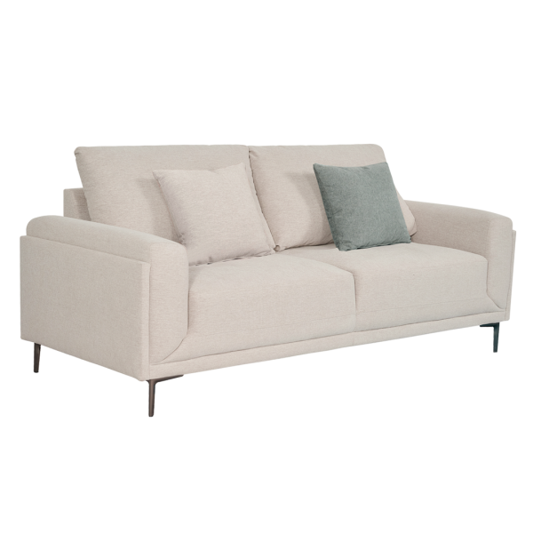 Jemma 3 Seater Sofa Beige with 2 Pillows 