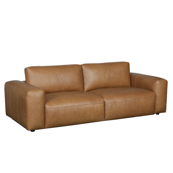 Elberta 3 Seater Sofa Leather Brown