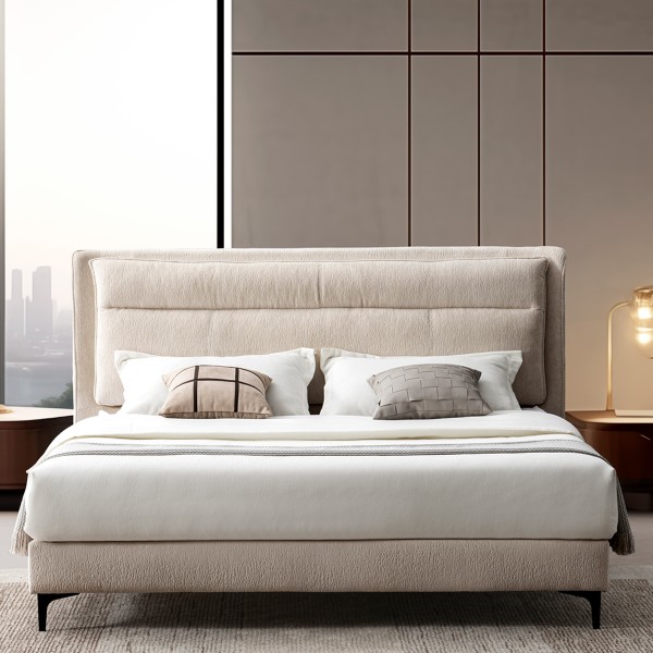 Darren 200x200 Bed Beige