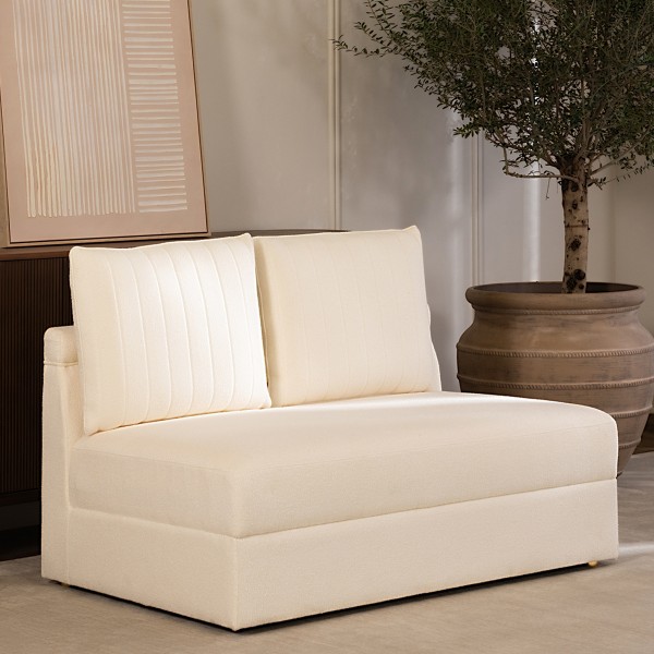 Farah 2 Seater Armless Sofa Beige