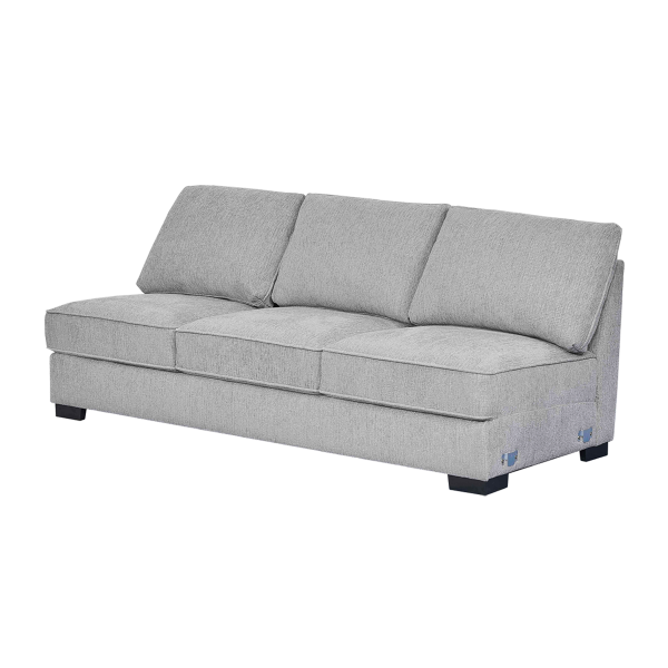 Drew 3 Seater Armless Sofa Light Grey