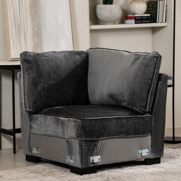 Drew 1 Seater Wedge Sofa Dark Grey