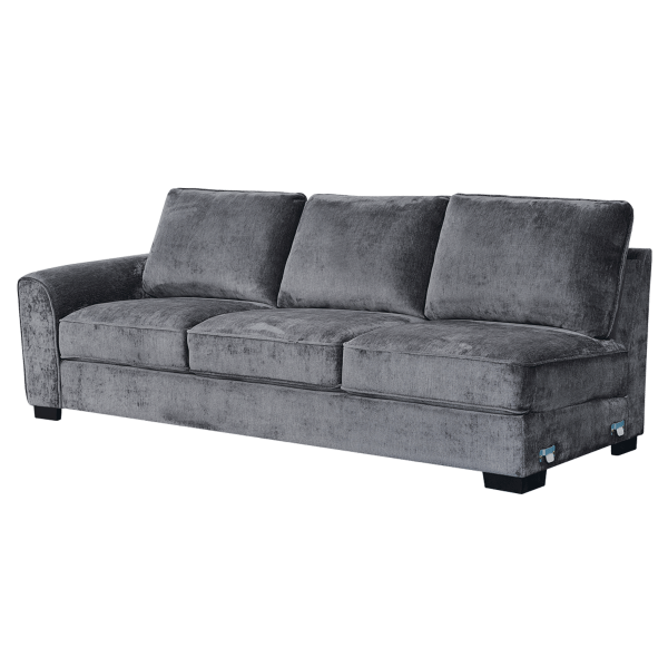 Drew 3 Seater Left Arm Sofa Dark Grey