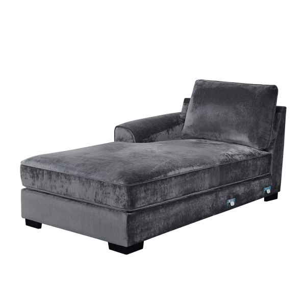 Drew Left Chaise Lounge Dark Grey