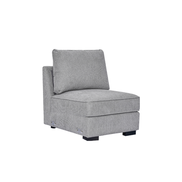 Drew 1 Seater Armless Sofa Light Grey