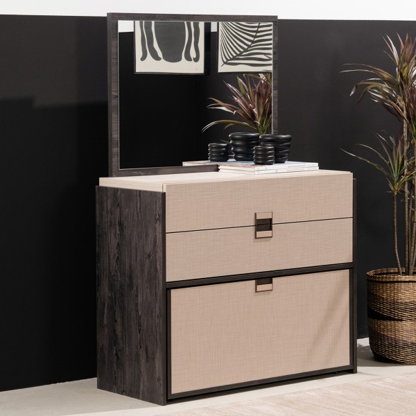 Vision Kids Dresser with Mirror + Toy Box Tuvalu/Beige