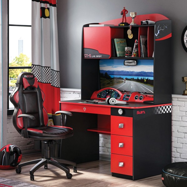 Champion Racer Concept Kids Desk + Unit Red/Black