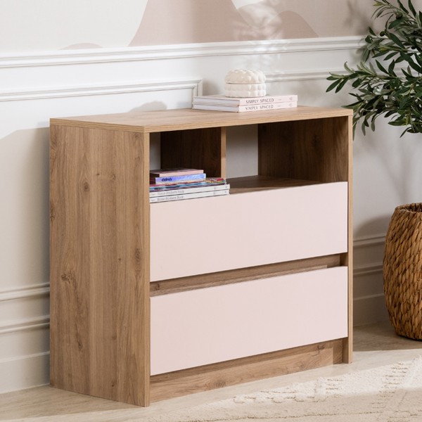 Lea Kids Dresser Pink/Oak