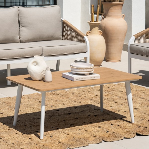 Milo Garden Coffee Table White/Brown