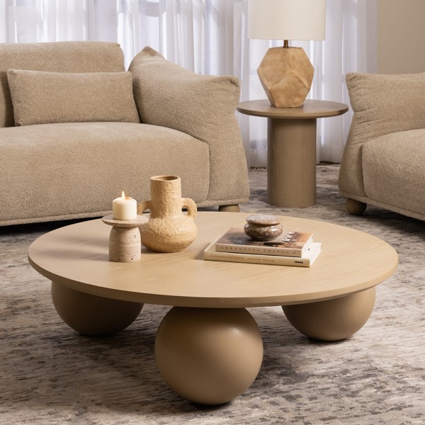 Wexford 1 Coffee Table + 2 End Tables Set Light Brown