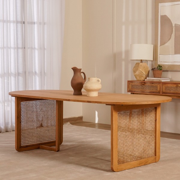 Kris 8 Seater Dining Table Cane