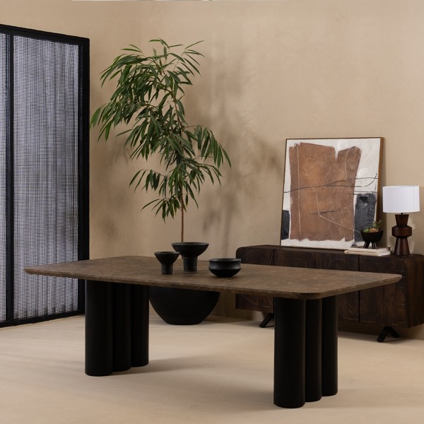 Lina 8 Seater Dining Table Brown
