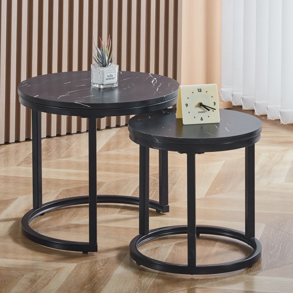Tasha Nesting Table Set 2Pcs Black
